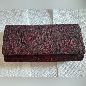 Vintage Black Japanese Red Patterned Clutch